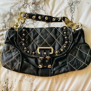 Juicy Couture Black Quilted Leather Studded Bag